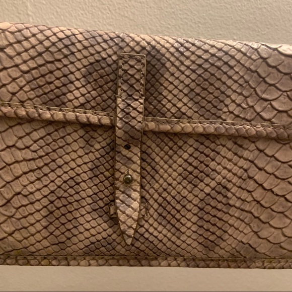 Club Monaco snakeskin leather clutch - Picture 2 of 2